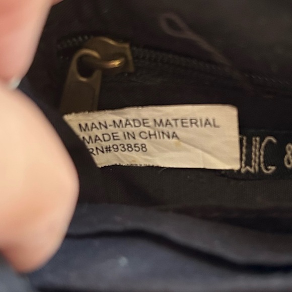 Twig & Arrow Black & Gold Fabric Small Crossbody - Picture 6 of 6